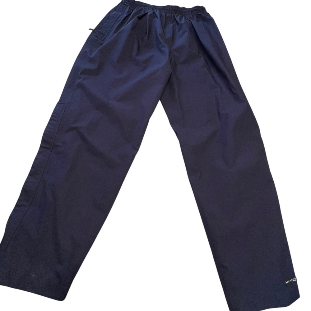 Nike Fit Men's XL Navy‎ Blue Track Pants Athletic Joggers Zip Ankle Activewear